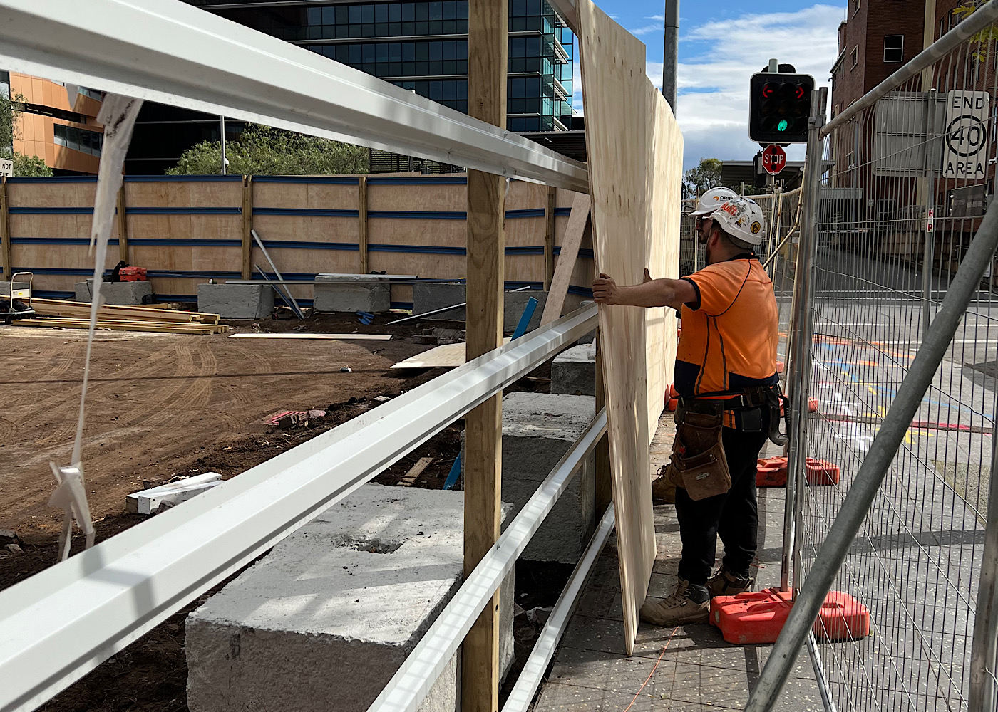 Construction Hoarding, Parramatta, by Site Hoardings: servicing Sydney metropolitan area.